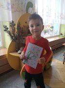 ilustracja do wpisu 
Praca plastyczna Dawida na konkurs Freblowski "Laurka na dzień Kobiet"